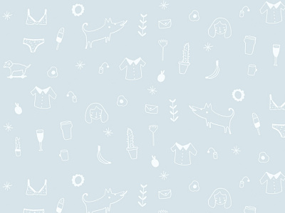 Pattern for blog digital hand drawn illustration pattern