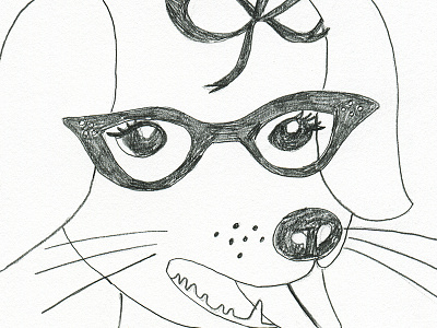 50's hound sketch drawing illustration pencil sketch