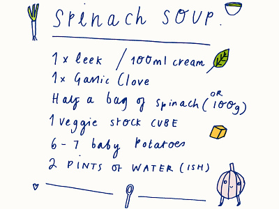 Spinach soup recipe