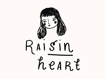 Raisin Heart logo digital hand drawn illustration illustrator lettering pattern photoshop type