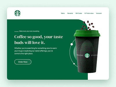 Starbucks Redesign design figma landingpage mobile ui uiux ux webdesign