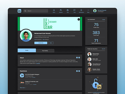 LinkedIn Redesign with Dark Mode