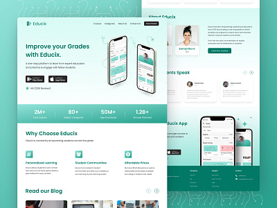 E-Learning Landing Page Design design figma landingpage mobile ui ux webdesign