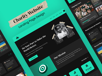 Charity Landing page Design design figma landingpage logo mobile ui ux webdesign