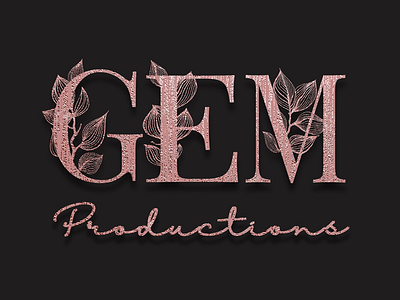 GEM Productions Logo creativejkdesigns floral logo logo design modern logo rose gold