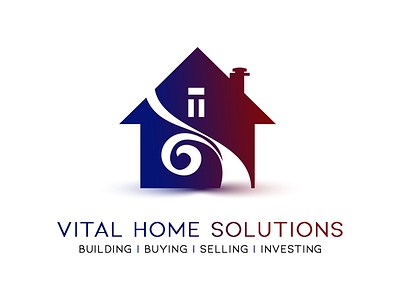 Vital Home Solutions Logo abstract logo creativejkdesigns gradient logo design ombré real estate logo