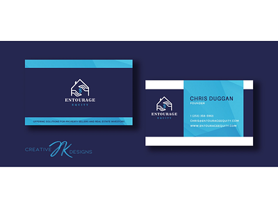 Entourage Equity Business Cards blue cards business cards creativejkdesigns modern professional business cards