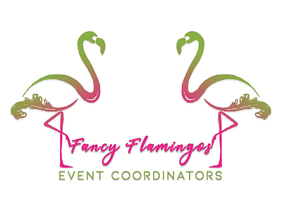 Fancy Flamingo Gradient Logo abstract logo creativejkdesigns flamingo flamingos gradient logo pink logo script logo design