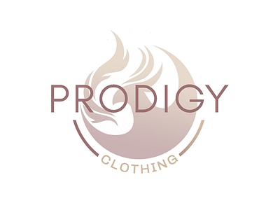 Prodigy Clothing Logo apparel logo clothing logo creativejkdesigns gradient mauve phoenix logo design prodigy