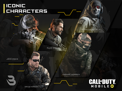 CHARACTERS CALL OF DUTY banner callofduty callofduty mobile characters chart codm design esports esports graphic esports logo game gaming gaming website graphics instagram post logo esport mobile game modern