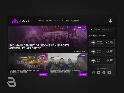 ALOVE WEBSITE PAGE designweb esports esports page esports website game landingpage modern website ui ux ui web design website design