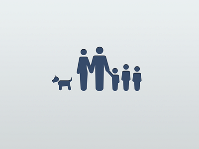 family & dog icon