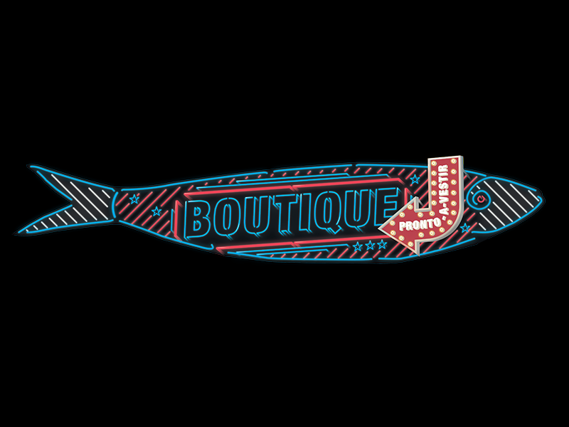 Sardinha Boutique festaslisboa´17 boutique contest illustration neon sardine