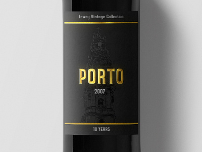 Porto's wine type test black bottle dark gold gold foil packaging typography wine