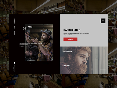 Barbershop barber barbershop branding concept art design figma minimal art simple ui web website