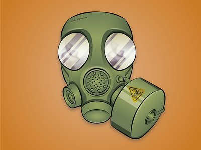 GasMask 2020 army art canada corona virus coronavirus2020 covid19 gas mask germs graphic design green illustration illustrator pandemic protection romanakis.design vector virus