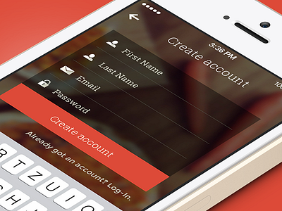 Create Account Screen account app design form icons interface ios iphone mobile ui
