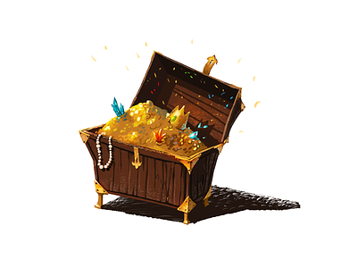 Chest chest diamond gold illustration treasure wood
