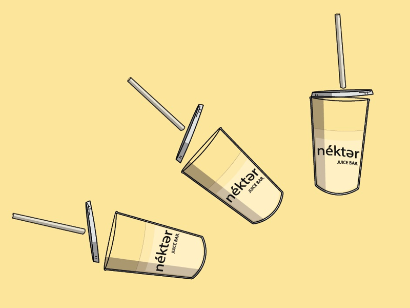 Nekter Juice Bar adobe illustrator logo brand design illustration
