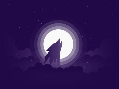 100 Days of Illustration: Day 2 illustration night wolf