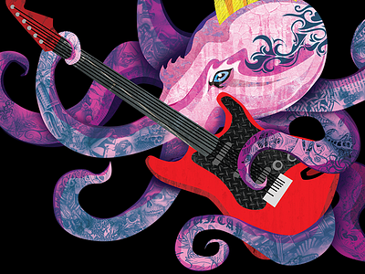 Punk Octopus guitar mohawk octopus punk rocknroll tattoo