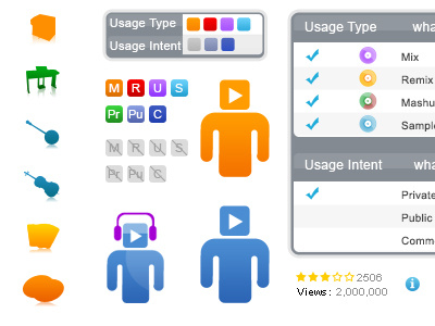 Digital Layers UI dj icons instruments music sound