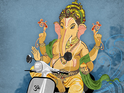 Ganesh on a Vespa elephant ganesh god gods on bikes india
