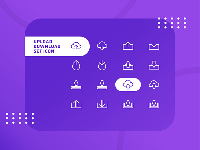 Set of upload and download line icon design