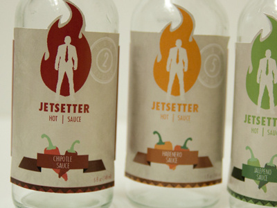 Jetsetter Hot Sauce labels & brand branding label package