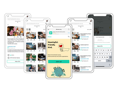 Donare App auctions bidding ecology non profit