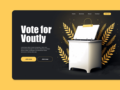 Voutly Landing Page design ui vote voting web