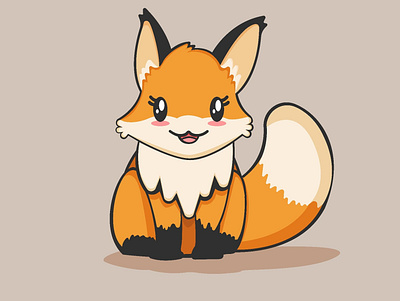 Little Fox animals cute fox illustration illustrator vector