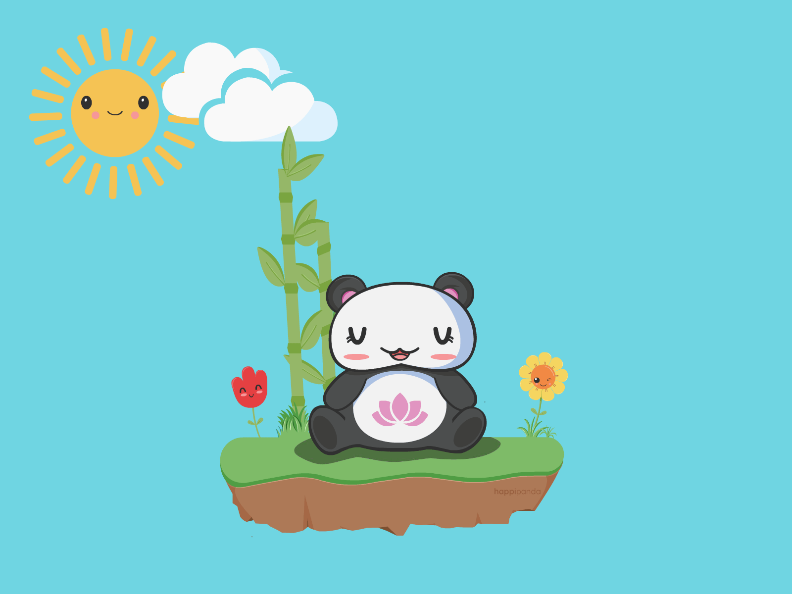Zen Happi Panda animals animate animation cute illustration illustrator vector