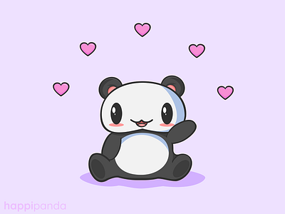 Happi Panda <3 animals chibi cute illustration illustrator kawaii panda vector