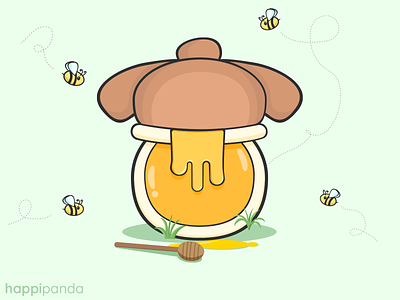 Oh Dear... animals bear bees chibi cute honey illustration illustrator vector