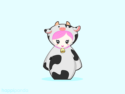 Little Cow Cute Doll animals chibi cute illustration illustrator vector