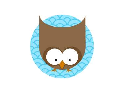 Little Owl animals blue brown flat icon illustration owl