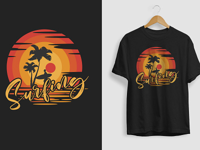 Surfing Beach Summer T-shirt Design