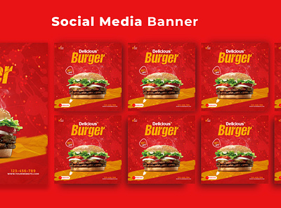Social Media Banner banner branding burger banner design facebook ads facebook banner food banner graphic design promotion banner