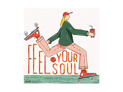 Feel you soul. characterdesign color creative design drawing fashion feeling illustration procreate skating