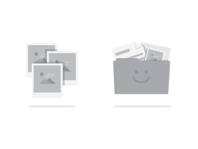 Fun Folders flat grayscale icons illustration vector