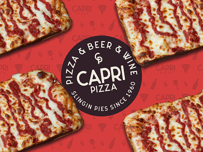 Capri Pizza Branding badge branding pizza pizza shop responsive logo