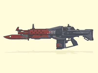 Red Death destiny flat illustration illustrator pulse rifle red death vector weapon