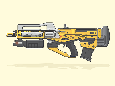 Praedyth's Timepiece (Adept) destiny illustration line art pulse rifle vector vog weapon