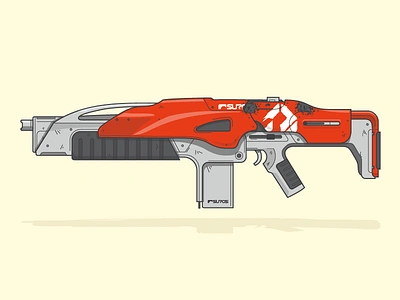 ((GENESIS CHAIN~)) auto rifle destiny illustration line art vector weapon wotm