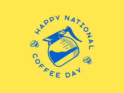 National Coffee Day blue coffee icon illustration vector