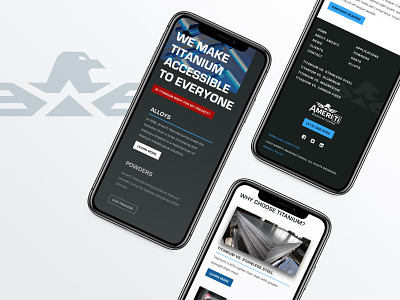 AmeriTi Website branding manufacturing mobile web design responsive website titanium ui web design website