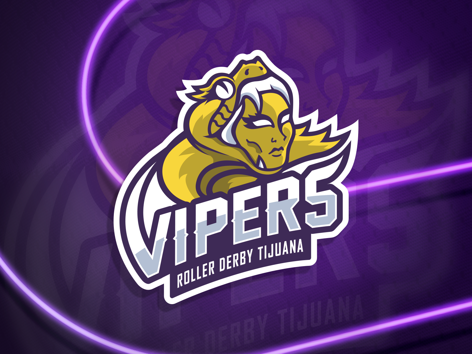 Logo Vipers Roller Derby Tijuana by Mitzi Dino on Dribbble