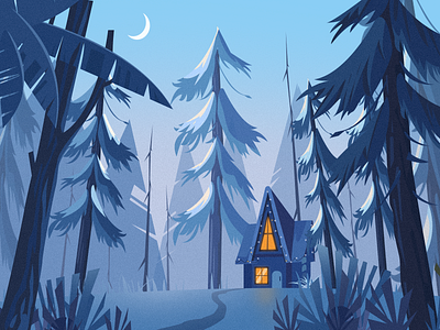 Forest cottage by Mia on Dribbble