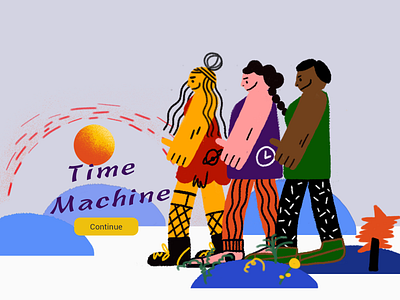 Time Machine branding design illustration typography